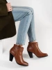 Brown heeled ankle boots