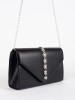 Chic Black Clutch with Decorative Crystals