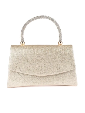 Chic Petite Golden Bag with Silver Handle