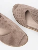 Dark beige flat perforated sandals