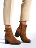 Chic Brown Block Heel Ankle Boots