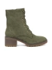 Green Women's Lace-up Ankle Boots