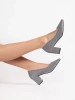 Grey suede pointed-toe pumps