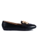 Chic Black Loafers with Gold Accent