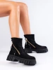 Suede Black Platform Ankle Boots