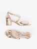 Gold block heel sandals