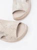 Taupe Buckle Flat Sandals