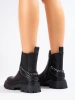 Black Ankle Boots with Chain Detail