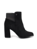 Black Suede Block Heel Ankle Boots