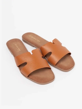 Caramel Women's Slippers made from Eco-Leather