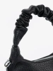 Small black bag with a ruched handle