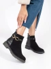 Black Ankle Boots with Decorative Buckle