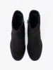 Zamszowe botki na słupku czarne
