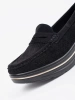 Black loafers with thick sole