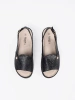Black sandals with leather insole