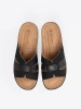 Women's black slide sandals