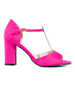 Pink Classic High Block Heel Sandals