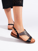 Elegant Black Lace Sandals by Sergio Leone