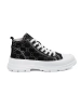 Black platform lace-up sneakers