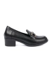Black Women's Loafers with Elegant Buckle