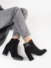 Black Suede Block Heel Ankle Boots