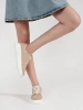 Beige leather sneakers with thick soles
