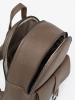 Dark beige women's backpack made of faux leather