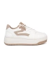 White and beige platform sneakers