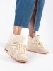 Beige Snow Boots with Thick Soles