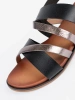 Black sandals Sergio Leone with silver straps