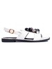 White sandals with decorative detail