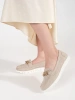 Beige Leather Chain Platform Loafers