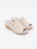 Women's beige wedge sandals