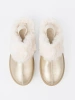 Golden snow boots style shoes with white fur