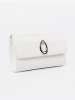 White clutch with silver elements