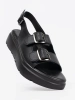 Black classic platform sandals