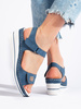 Sky-High Blue Wedge Sandals