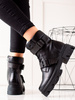 Women's ankle boots with black buckles