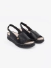 Black sandals with leather insole