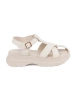 Light beige sandals with chunky sole