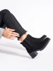 Chic Black Suede Ankle Boots with Block Heel