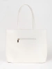 Large white studded shopper bag