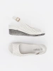 White wedge lace sandals