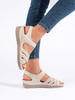 Beige Sandals with Velcro Straps