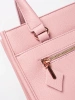 Light pink satchel bag with decorative zipper
