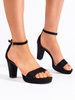 Black Suede Block Heel Sandals