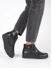 Cozy Black Leather Ankle Boots by Sergio Leone