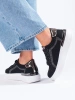 Black Platform Textile Sneakers