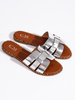 Silver Slide Sandals