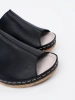 Women's black wedge sandals